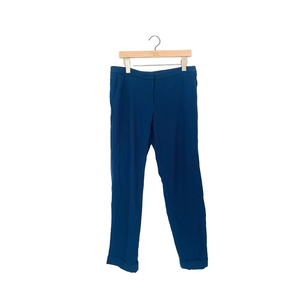 pink tartan wool Blue Tailored Pants size 10 textured